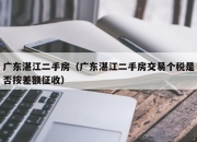 广东湛江二手房（广东湛江二手房交易个税是否按差额征收）